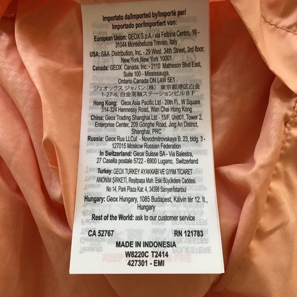 GEOX RESPIRA PACKABLE WINDBREAKER NWOT SIZE 6 - Picture 12 of 16